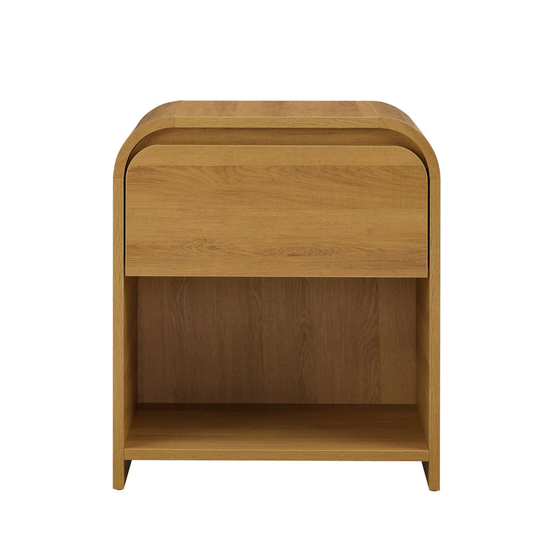 Juliet Nightstand with USB, Light Honey Finish - Puck's