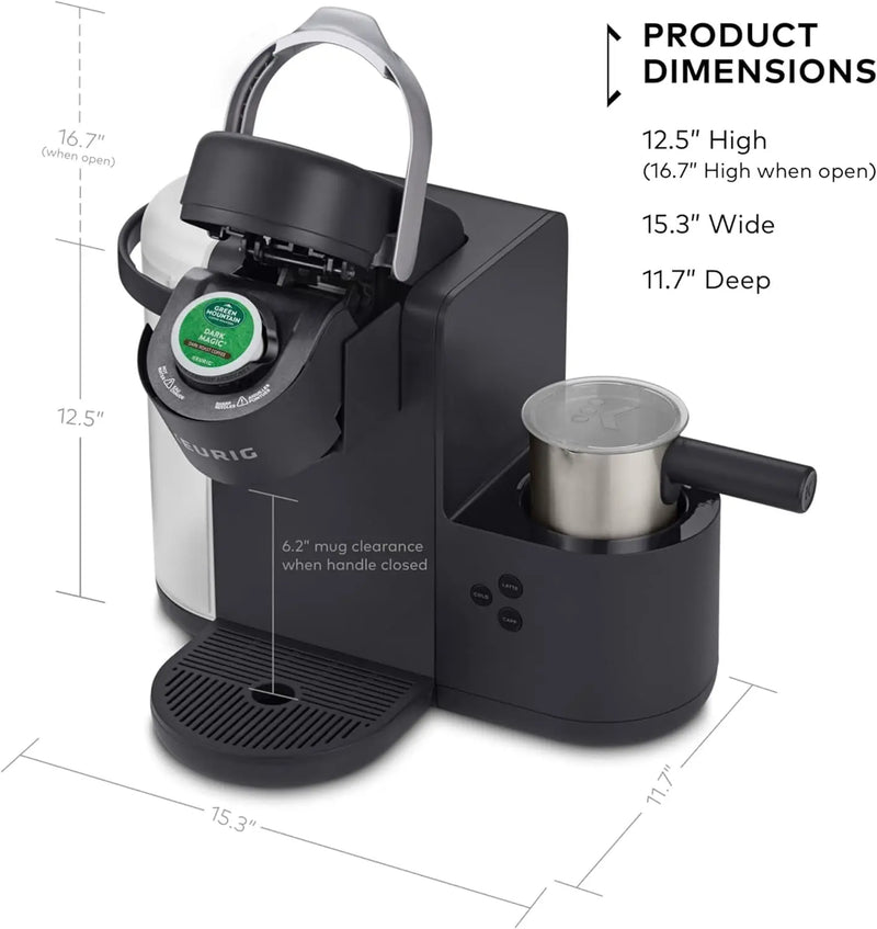 K-Cafe K-Duo Single Serve Coffee, Latte and Cappuccino Maker, Dark Charcoal - Puck's