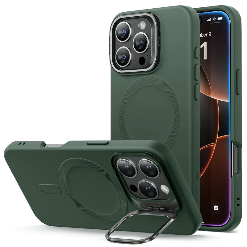 ESR for iPhone 15 Plus Case, Compatible with MagSafe, Military-Grade Protective Case, Built-in Stash Stand Phone Case, Scratch-Resistant Back Cover, Classic Series, Clear - Puck's