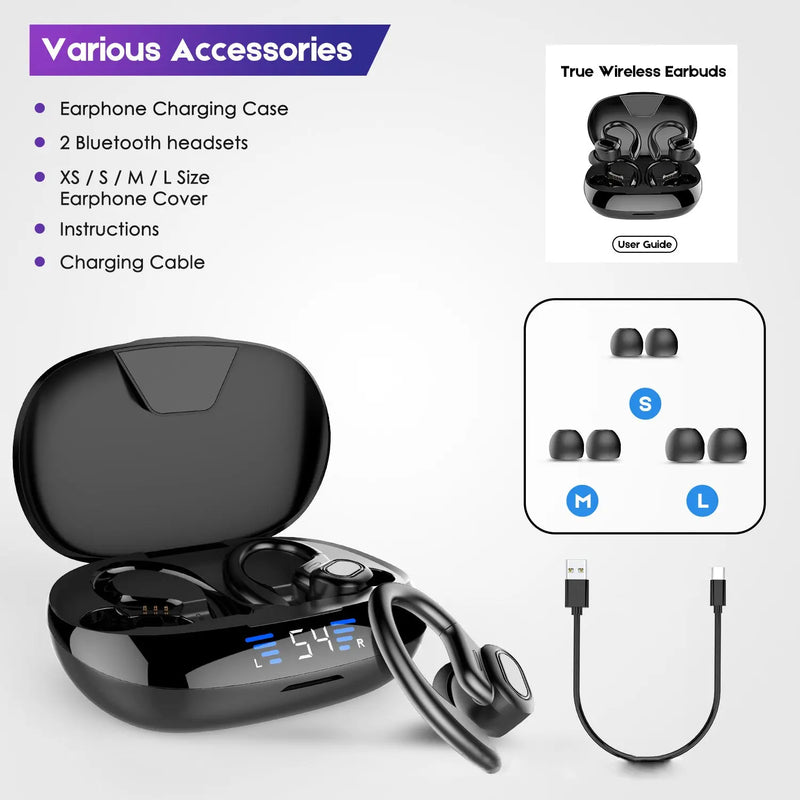 LED Display TWS Sport Bluetooth V5.0 Headset For Iphone Huawei - Puck's