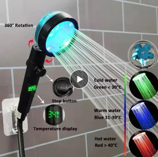 LED Light-Emitting Handheld Shower Head - Puck's