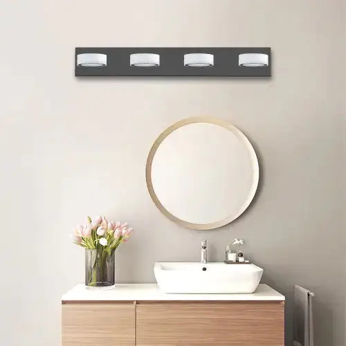 LED Modern Black 4 Light Vanity Light Fixture Mirror Bathroom Wall Light Unavailable Platforms- Temu - Puck's