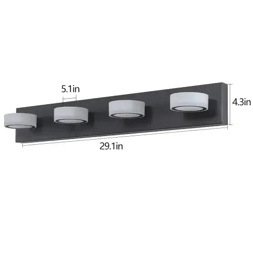 LED Modern Black 4 Light Vanity Light Fixture Mirror Bathroom Wall Light Unavailable Platforms- Temu - Puck's