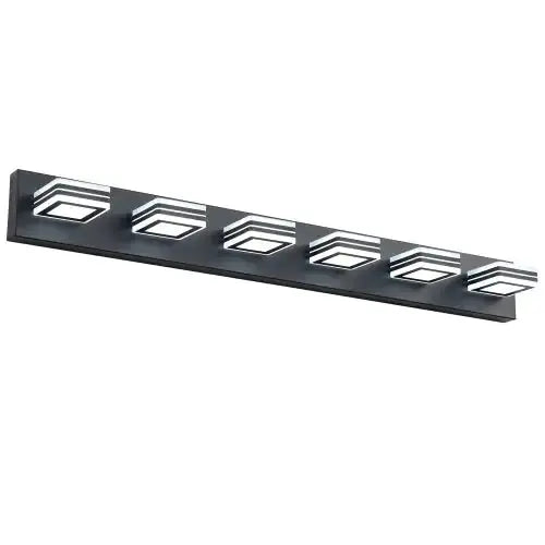 LED Modern Black Makeup Light, 6 Light Acrylic Matte Black Bathroom Makeup Light Covering Mirror Unavailable Platforms- Temu - Puck's