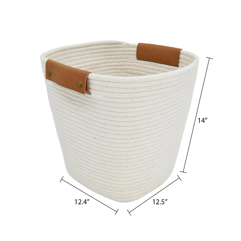 Large White Cotton Rope Basket - Puck's