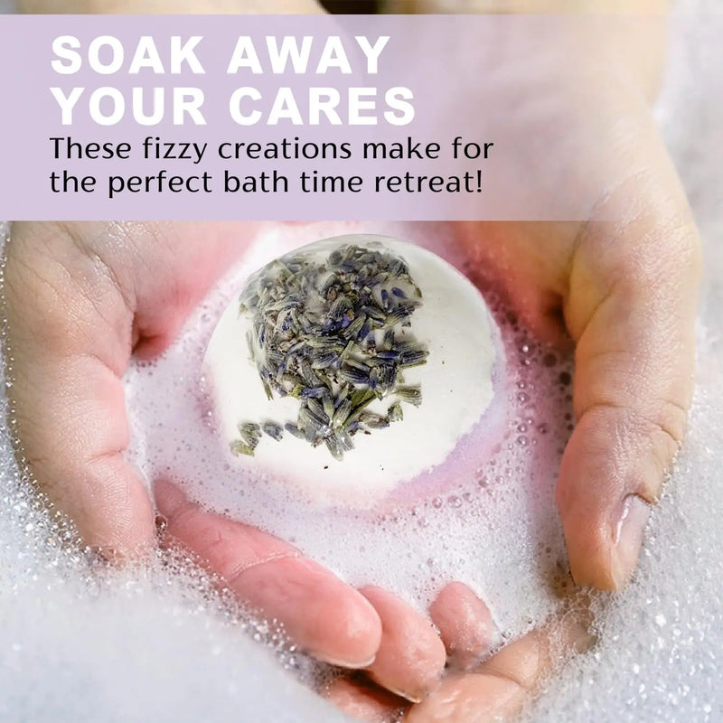 Lavender Spa Gift Set for Women, Bath Sets for Women Gift, Spa Kit for Women, Self Care and Valentines Day Gifts for Women, 7 Piece Home Spa Set - Puck's