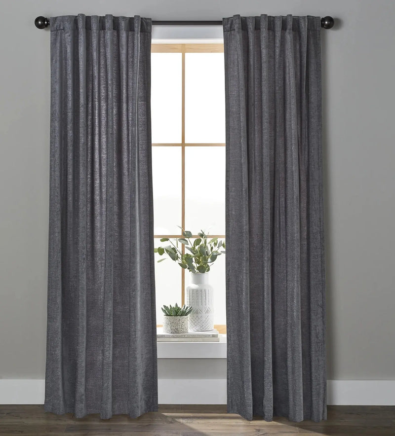 Light Filtering Chenille Curtain, Gray Flannel, 54X84 - Puck's