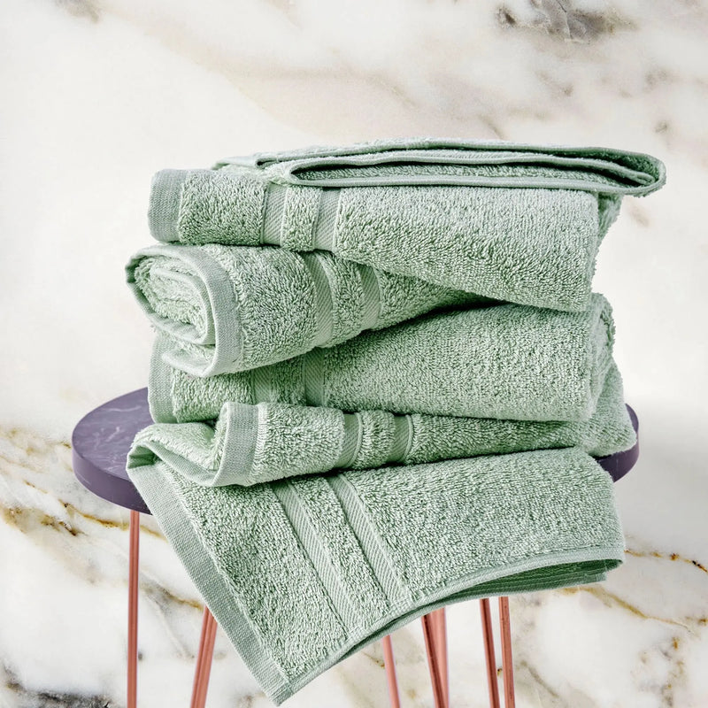 Light Green Luxury Hand Towels, 16' X 29', 100% Turkish Cotton, Quick Dry, High Absorbent, Low Lint, Set of 4, Soft Bathroom Towels, Hotel Quality, Gym Towel, Eco Friendly - Puck's