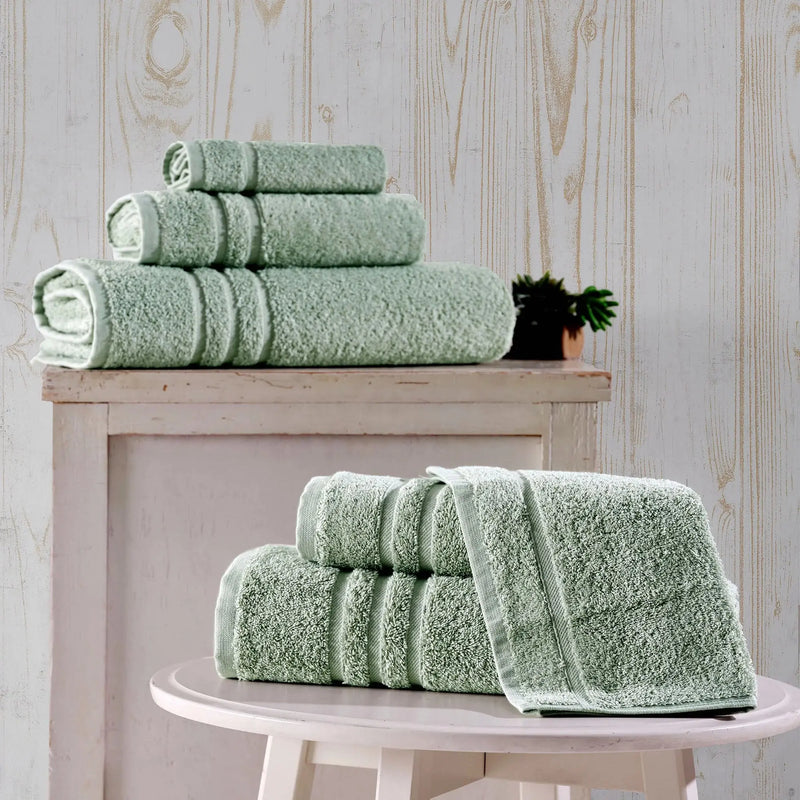 Light Green Luxury Hand Towels, 16' X 29', 100% Turkish Cotton, Quick Dry, High Absorbent, Low Lint, Set of 4, Soft Bathroom Towels, Hotel Quality, Gym Towel, Eco Friendly - Puck's