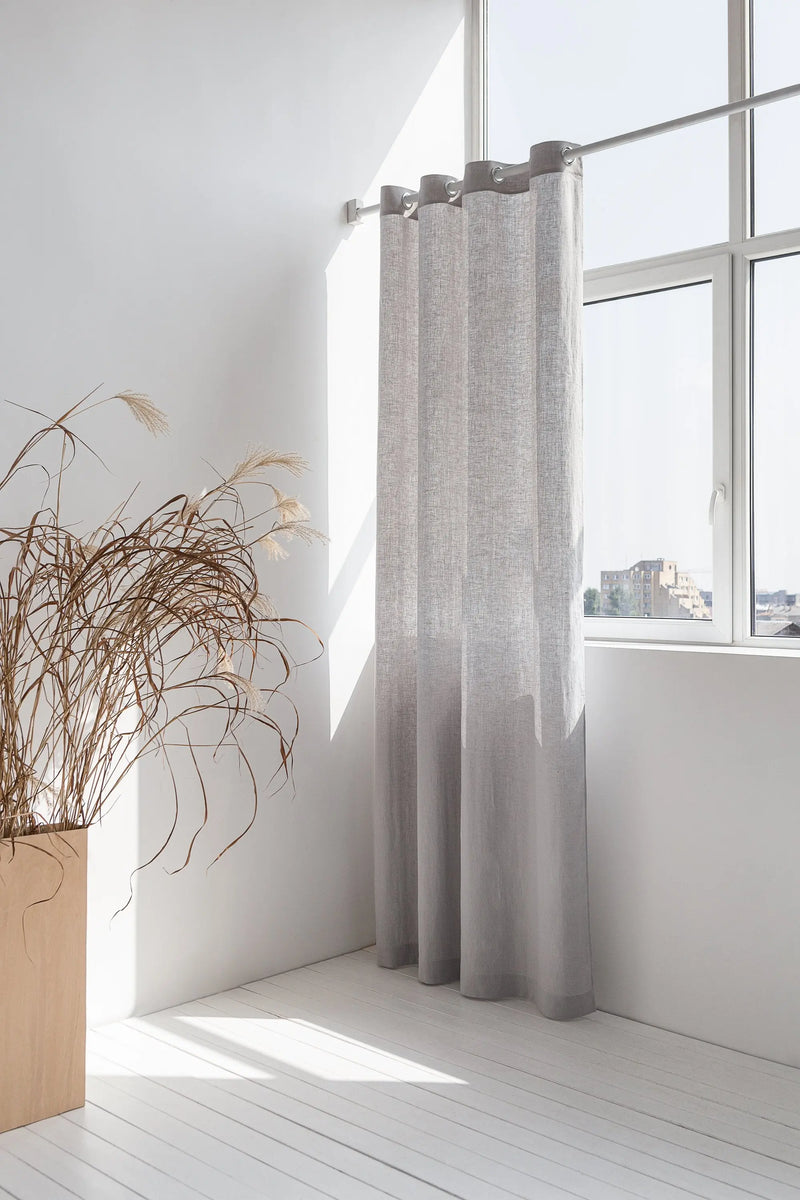 Light Grey linen curtain with grommets - Puck's