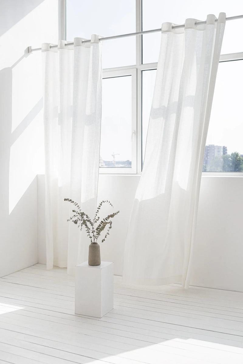 Light Grey linen curtain with grommets - Puck's