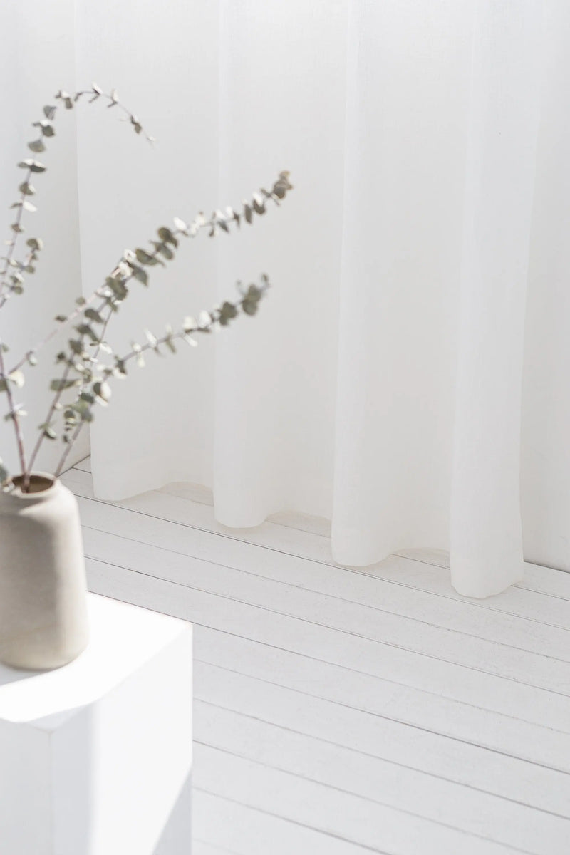 Light Grey linen curtain with grommets - Puck's