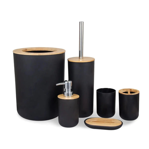 Light Luxury Bamboo Wood Bathroom Set - Puck's