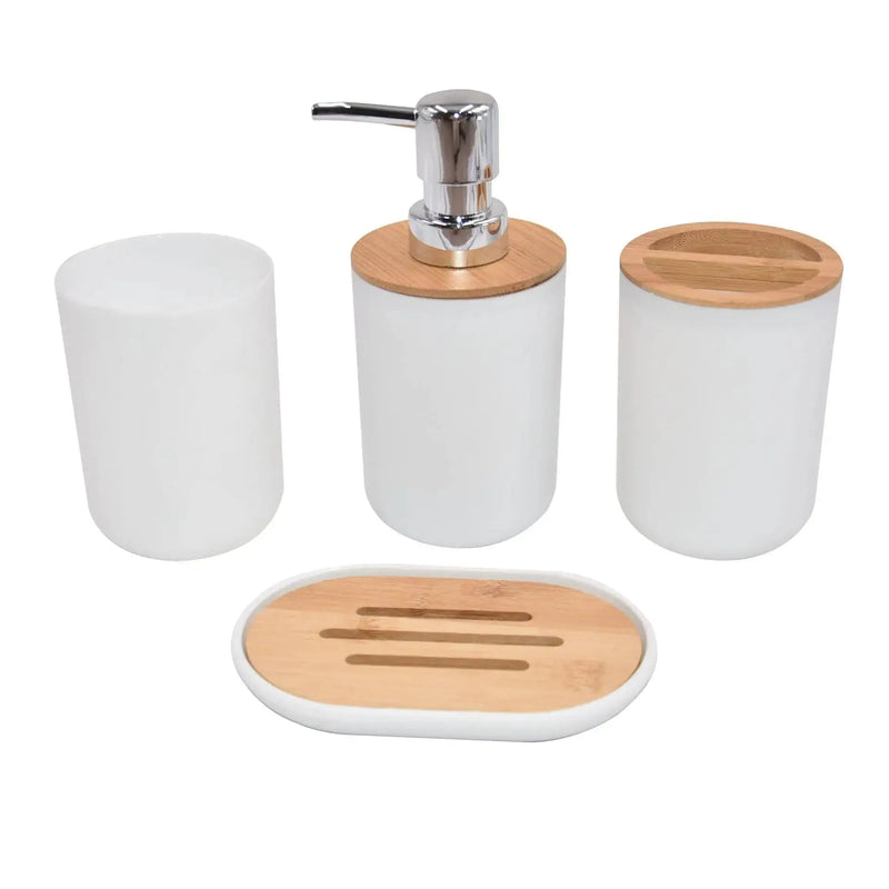 Light Luxury Bamboo Wood Bathroom Set - Puck's