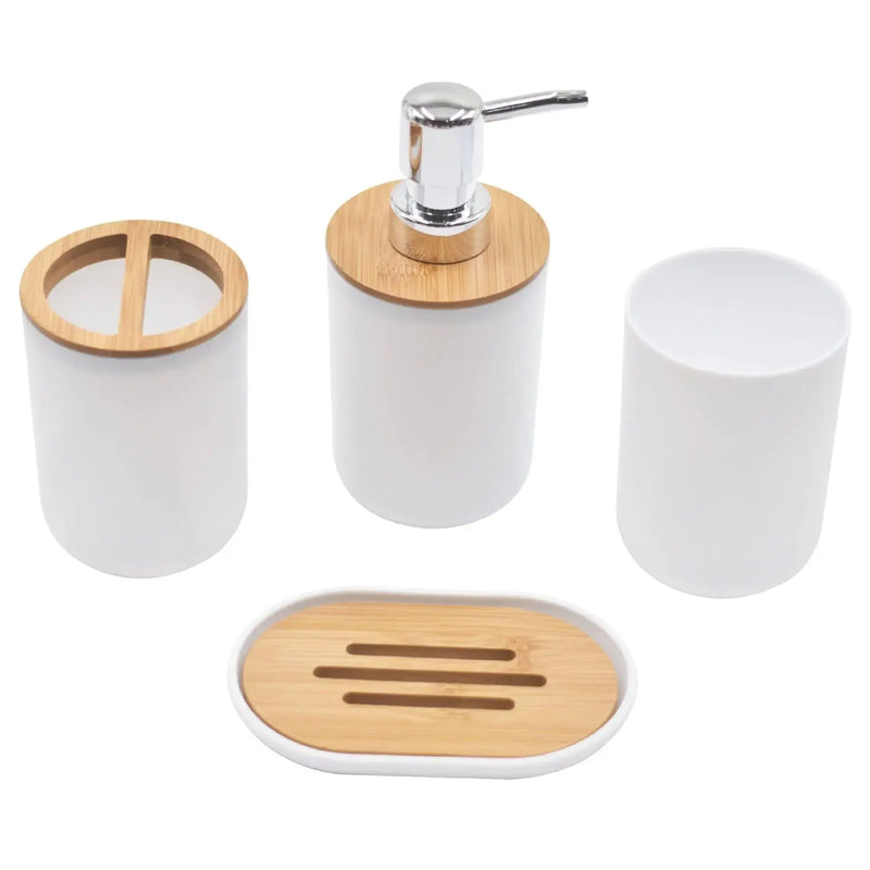 Light Luxury Bamboo Wood Bathroom Set - Puck's