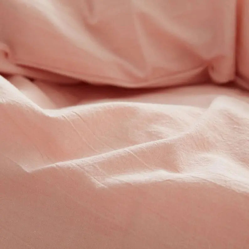 Light Pink - 100% Cotton 3 Piece Duvet Cover Set | 4 Piece Sheet Set | - Puck's