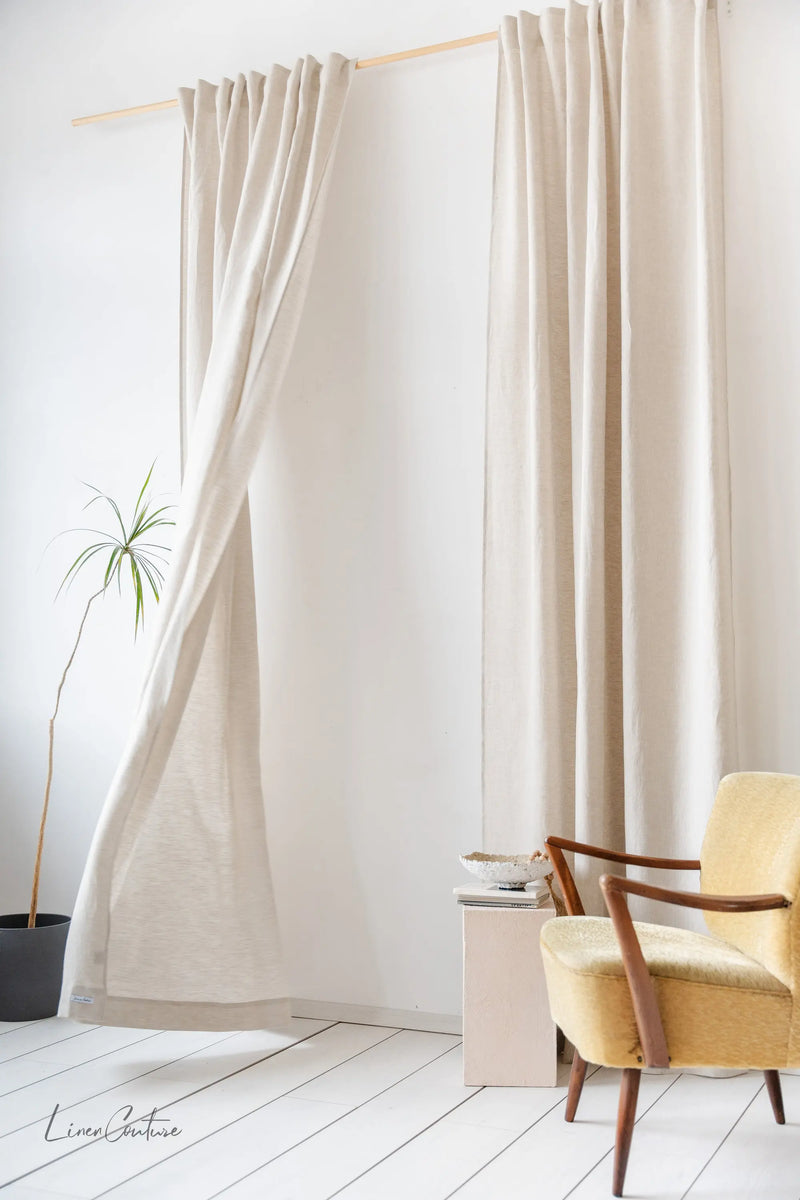 Linen curtain with multifunctional heading tape - Puck's