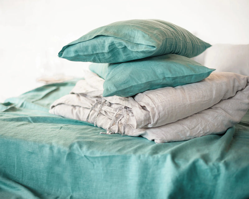 Linen duvet cover with ties - Puck's