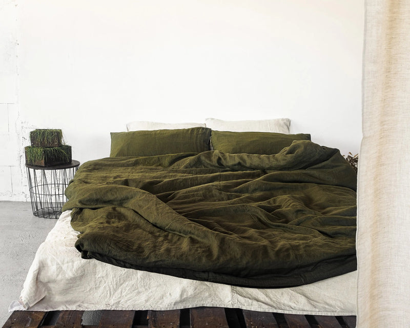 Linen duvet cover with ties - Puck's