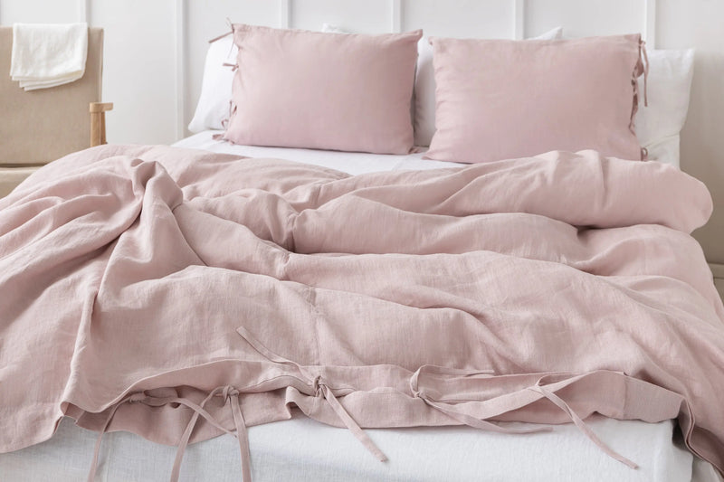 Linen duvet cover with ties - Puck's