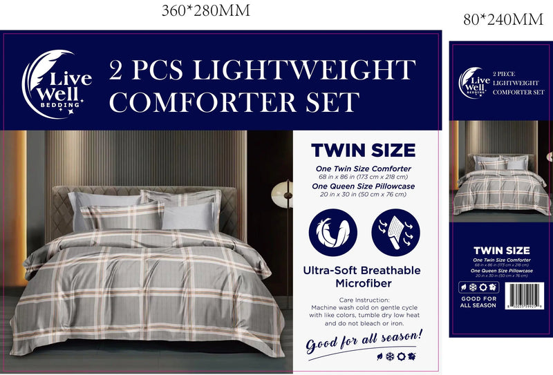 LiveWell Bedding 3 Piece Lightweight Comforter Set (6 Styles) - Puck's