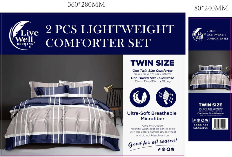 LiveWell Bedding 3 Piece Lightweight Comforter Set (6 Styles) - Puck's