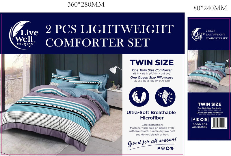 LiveWell Bedding 3 Piece Lightweight Comforter Set (6 Styles) - Puck's