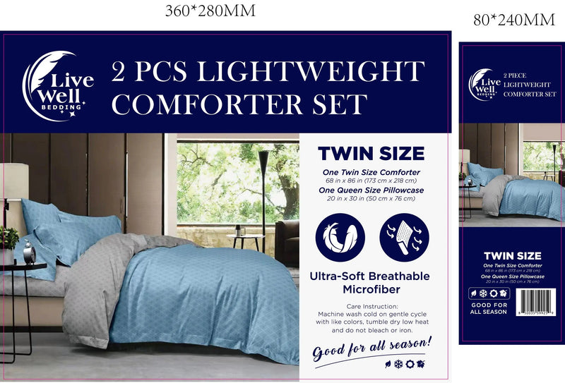 LiveWell Bedding 3 Piece Lightweight Comforter Set (6 Styles) - Puck's