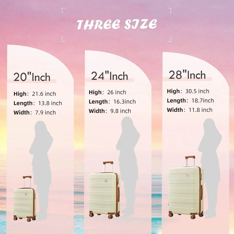 Luggage, ABS Hard Luggage Set with Spinner Wheels, with TSA Lock, Lightweight and Durable (Unisex) - Puck's