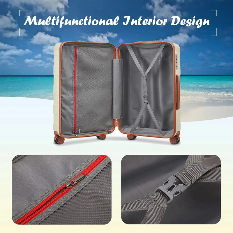 Luggage, ABS Hard Luggage Set with Spinner Wheels, with TSA Lock, Lightweight and Durable (Unisex) - Puck's