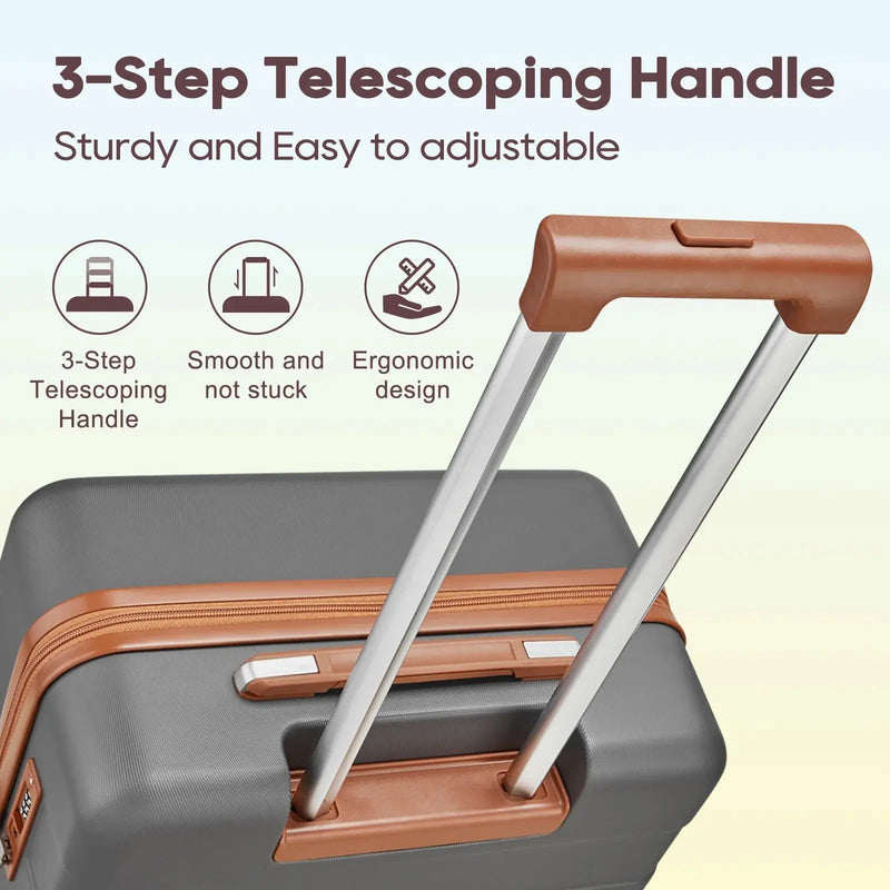 Luggage, ABS Hard Luggage Set with Spinner Wheels, with TSA Lock, Lightweight and Durable (Unisex) - Puck's