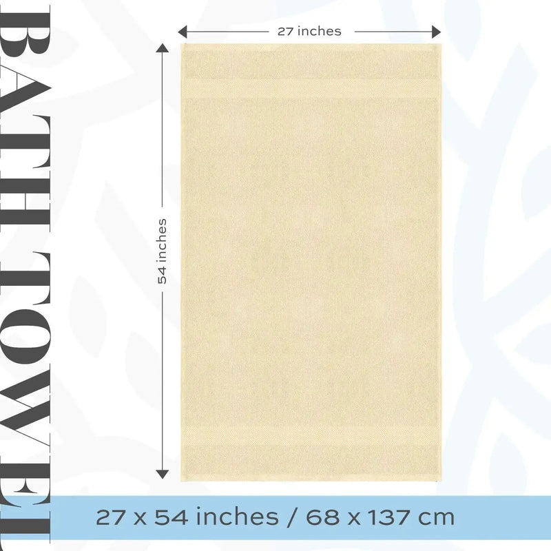 Luxury Bath Towels Set of 4 Large 700 GSM Cotton Ultra Soft 27x54 in Beige Color - Puck's