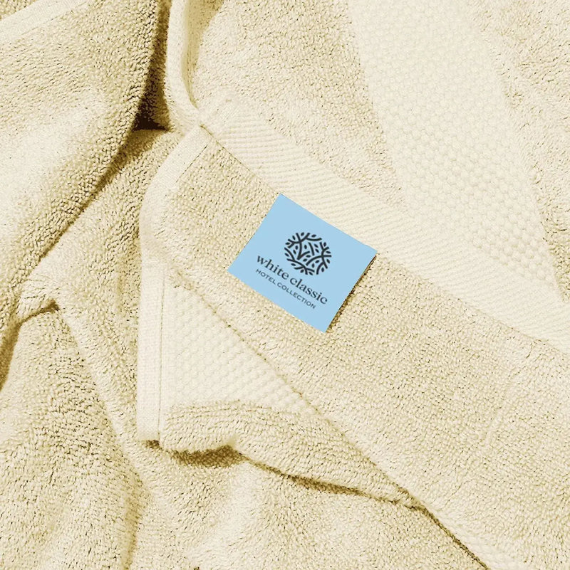 Luxury Bath Towels Set of 4 Large 700 GSM Cotton Ultra Soft 27x54 in Beige Color - Puck's