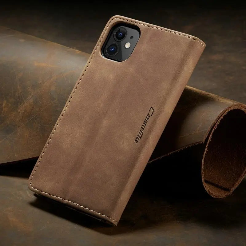 Luxury Magnetic Flip Wallet Case for iPhone 7, 8, X, 11, 12, 13 - Puck's