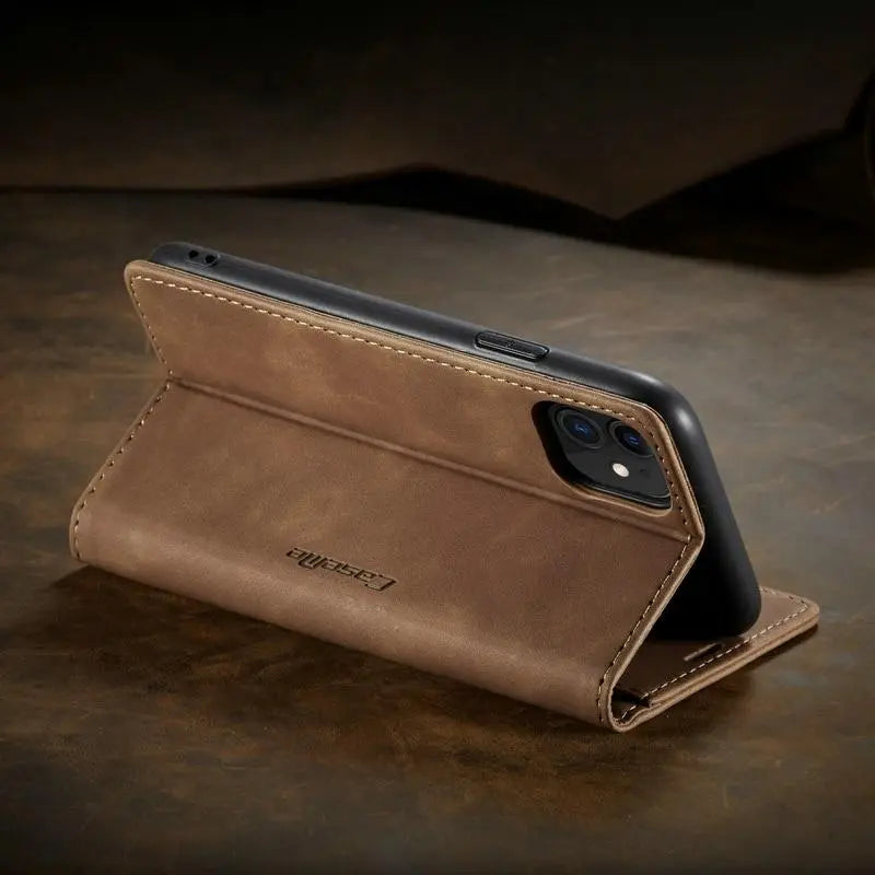 Luxury Magnetic Flip Wallet Case for iPhone 7, 8, X, 11, 12, 13 - Puck's