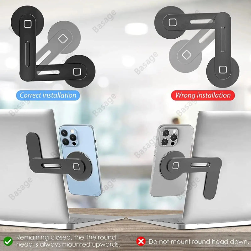 Magnetic Laptop Phone Holder Computer Monitor Side Cell Phone by Cloud Valley for Iphone 14/13/12 Series Case and All Phone - Puck's