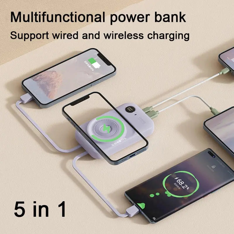 Magnetic Power Bank With Dual-Line Mini Powerbank Portable Charger - Puck's
