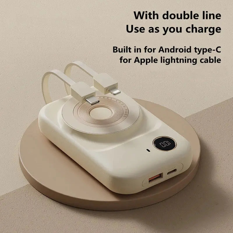 Magnetic Power Bank With Dual-Line Mini Powerbank Portable Charger - Puck's
