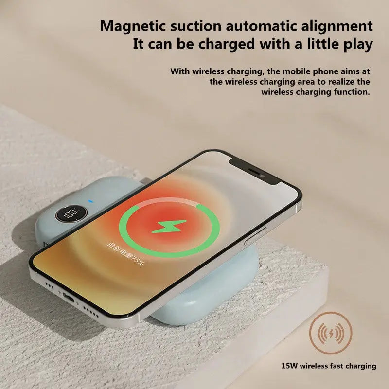 Magnetic Power Bank With Dual-Line Mini Powerbank Portable Charger - Puck's