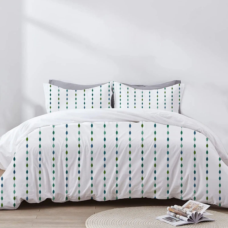 Marigold - 3 Piece Crewel Embroidered Duvet Set | Linen Cotton Mix | - Puck's