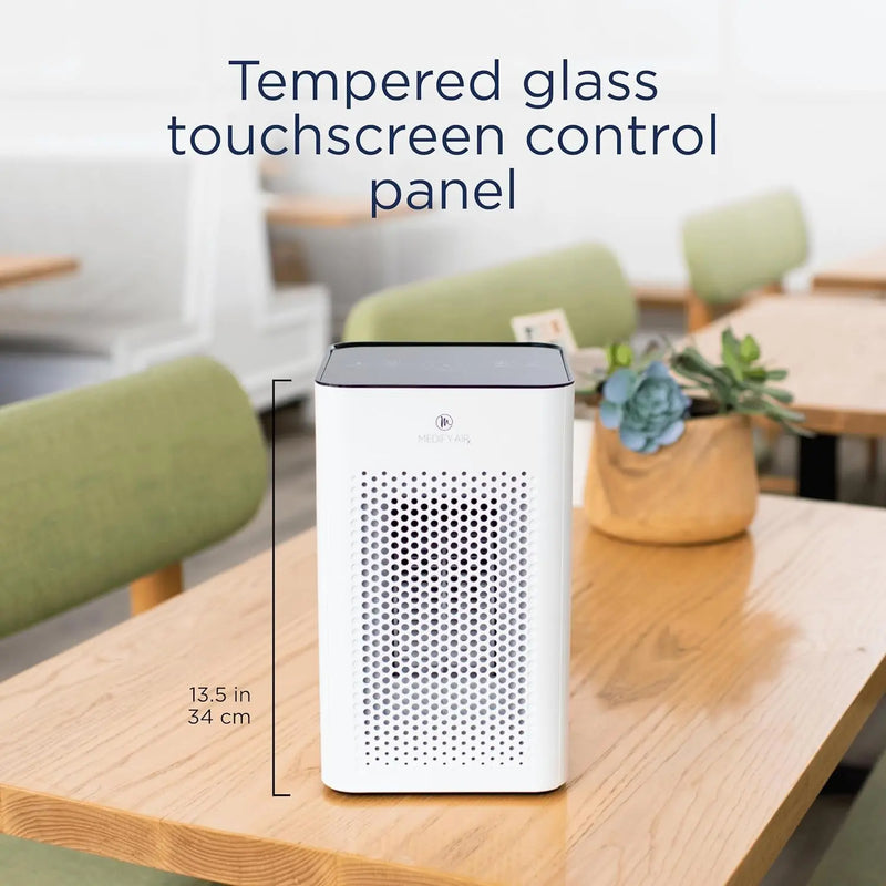Medify MA-25 Air Purifier with True HEPA H13 Filter | 825 Ft² Coverage in 1Hr for Allergens, Smoke, Wildfires, Odors, Pollen, Pet Dander | Quiet 99.9% Removal to 0.1 Microns | White, 1-Pack - Puck's