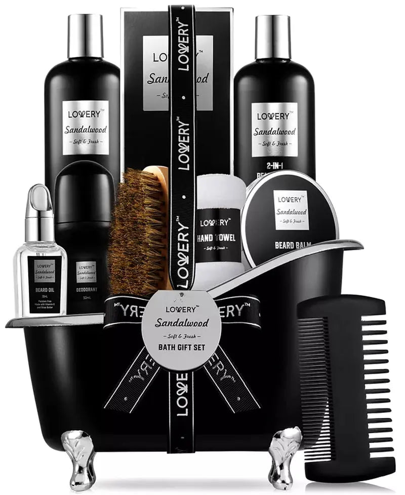 Men'S 10-Pc. Sandalwood Self-Care Grooming Gift Set - Puck's