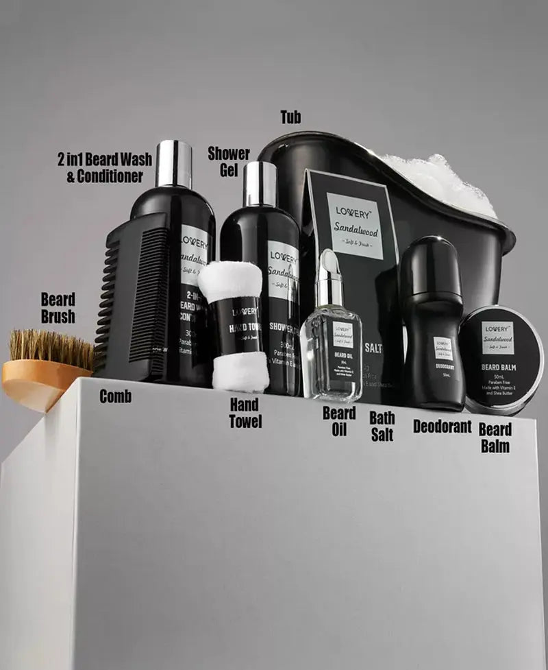 Men'S 10-Pc. Sandalwood Self-Care Grooming Gift Set - Puck's
