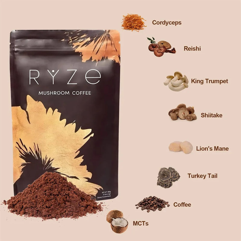 Mushroom Ground Coffee Sucrose-free Low Fat Coffee - Puck's