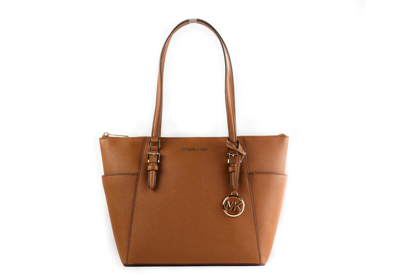 Michael Kors Charlotte Bagage Leer Grote Top Zip Tote - Puck's