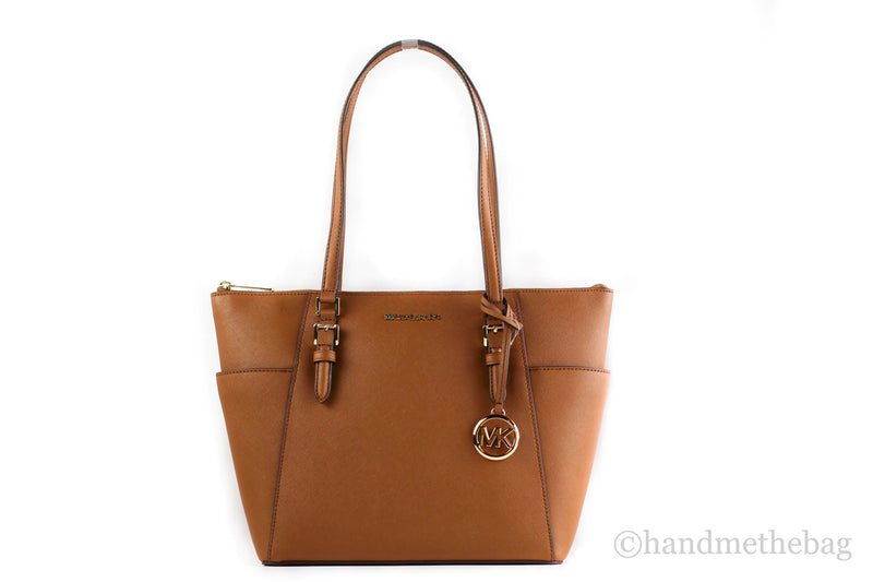 Michael Kors Charlotte Bagage Leer Grote Top Zip Tote - Puck's