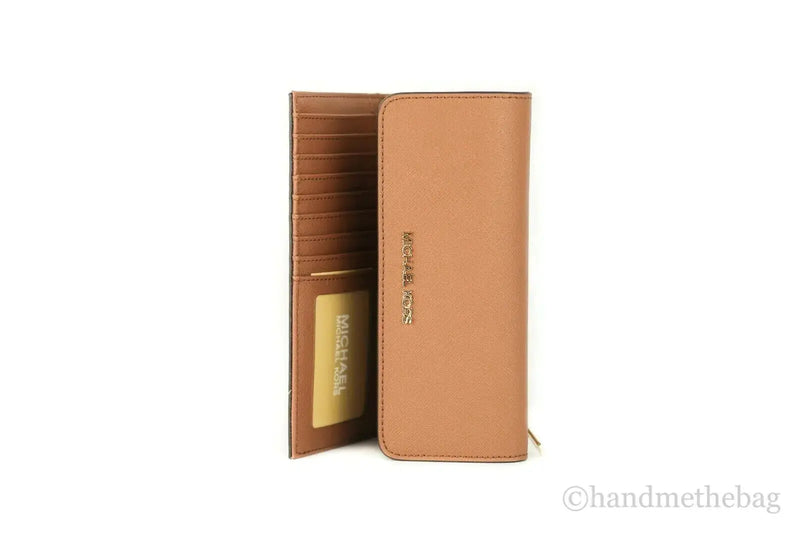 Michael Kors Jet Set Solid Luggage Large Trifold Wallet - Puck's