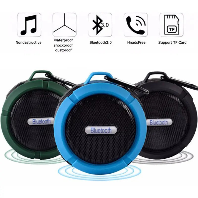 Mini Portable Waterproof Bluetooth Speaker with Suction Cup - Puck's