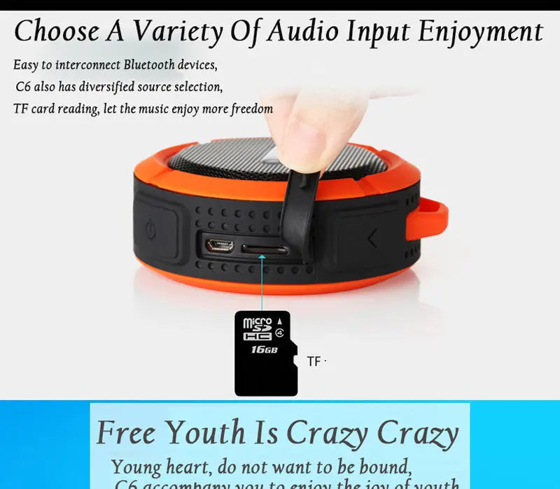 Mini Portable Waterproof Bluetooth Speaker with Suction Cup - Puck's