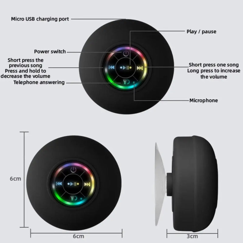 Mini Waterproof RGB Bluetooth Speaker - Puck's